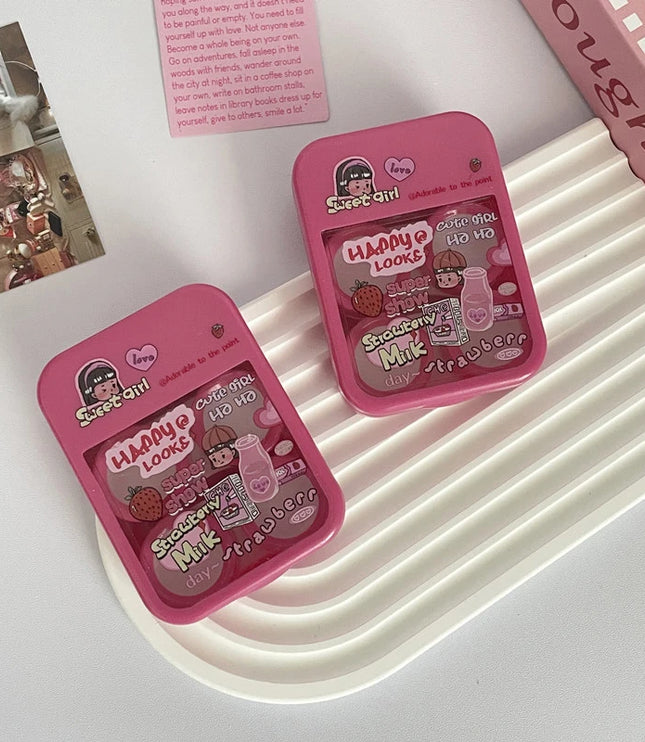 Strawberry Milk Contact Lenses Case & Kit