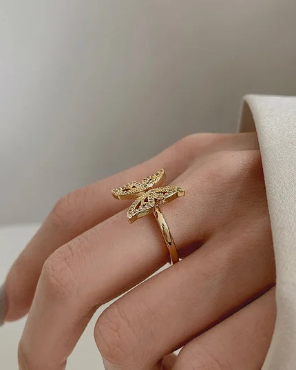 Golden Butterfly Ring