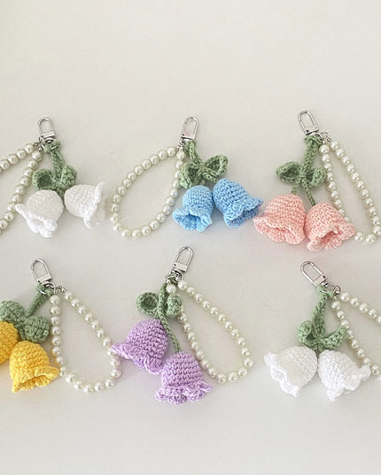 Crocheted Lily of The Valley Bag Charm