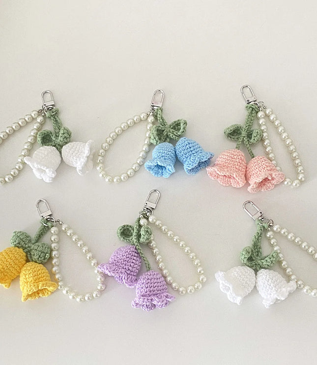 Crocheted Lily of The Valley Bag Charm