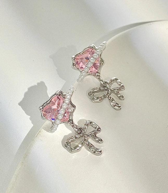 Pearl Heart Earrings