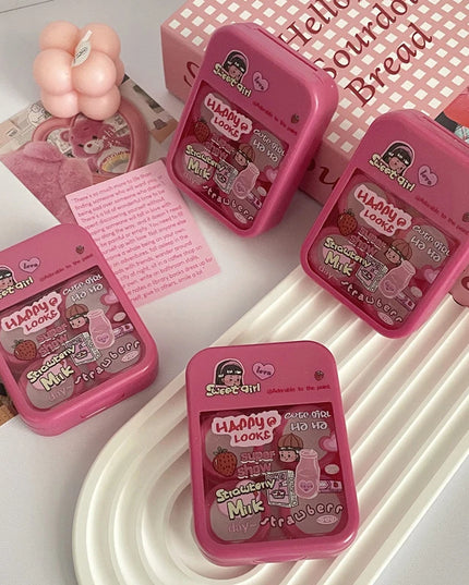 Strawberry Milk Contact Lenses Case & Kit